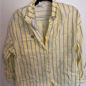 Yellow Striped Women’s Easy Clothes Shirt